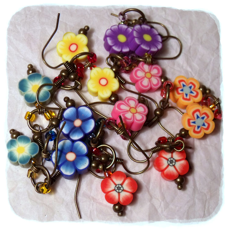 Button & Flower Earrings | Powder Monki