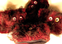 Long Black Red Fur & Googly Eyes