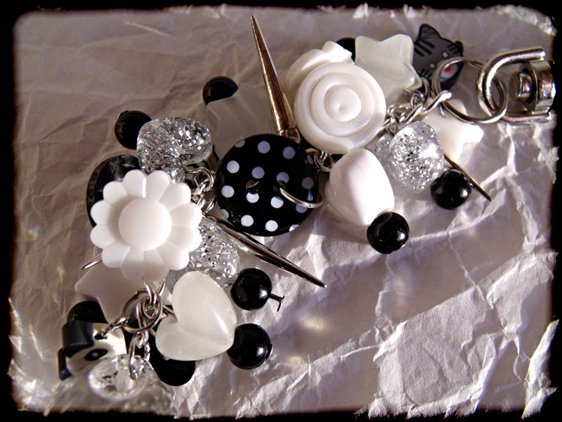 Black & White Cute Kawaii Bag Charm