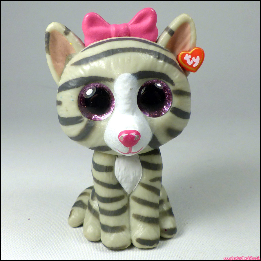 Ty MINI BOOS Series 1 KIKI Grey Striped Kitten Cat Figure