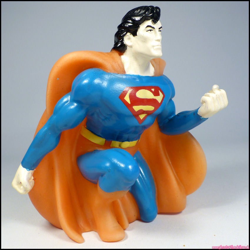 DC Comics SUPERMAN Bubble Bath VINTAGE 4.5" Figure Bottle Top (Euromark 1994)