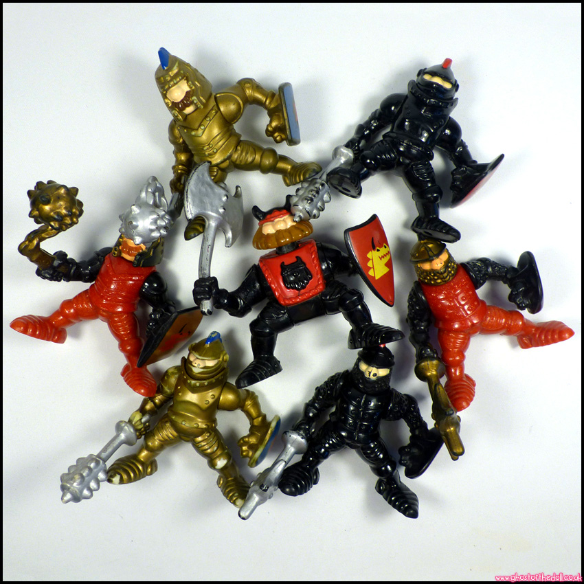 GREAT ADVENTURES 7x Knight Figure VINTAGE Red Black Gold (Fisher-Price 1994)