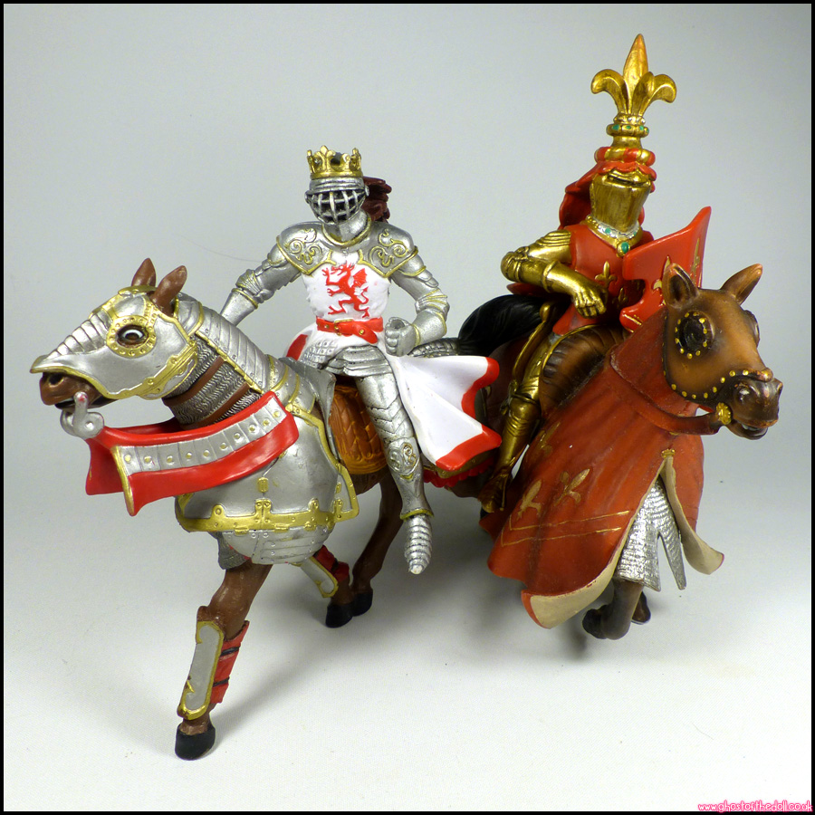 KNIGHTS & HORSES Figures Tournament Dragon Silver Gold (Papo 2006 Schleich 2003)