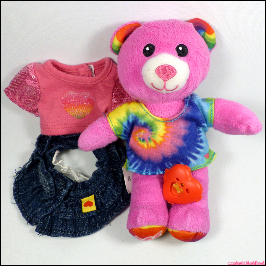 BUILD-A-BEAR Plush SMALLFRYS Pink T-Shirt TIE-DYE Top DENIM Skirt (Spin Master)