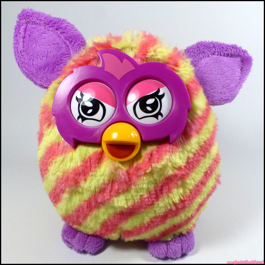 FURBY BOOM Plush 6" Soft Toy Yellow Pink Purple Stripes (Hasbro/Famosa 2015)