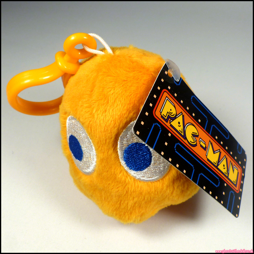 PAC-MAN Plush Bag Clip ORANGE GHOST Tag 3" RETRO VIDEO GAME (Bandai Namco)