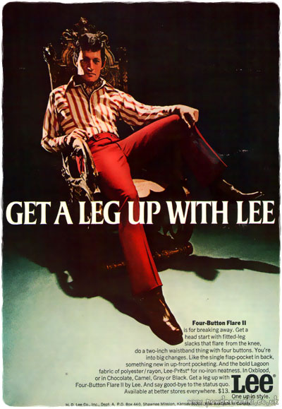 Lee ~ Menswear Adverts [1971-1972] “Get A Leg Up” | Retro Musings