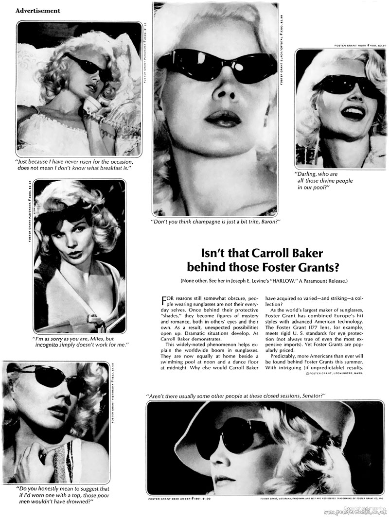 Whose sunglasses are. Harlow (1965) Carroll Baker.