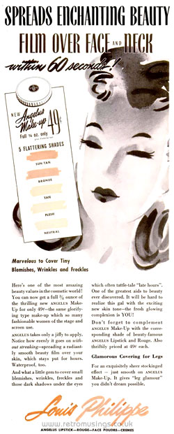 Vintage 1942 Louis Philippe Cosmetics Print Ad 