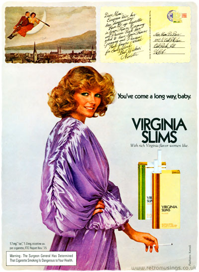 Virginia Slims [1968-1979] Cigarette Adverts ~ Style 1 | Retro Musings