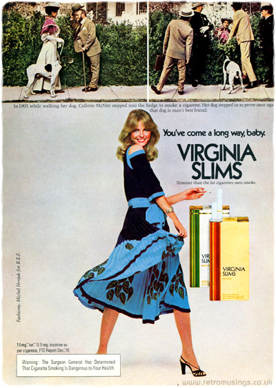 Virginia Slims [1968-1979] Cigarette Adverts ~ Style 1 | Retro Musings