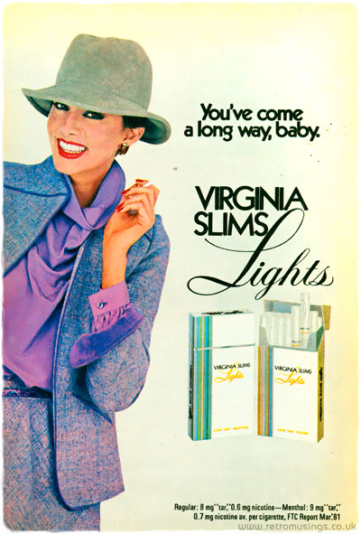 Virginia Slims [1980 1985] Cigarette Adverts ~ Lights Style 1 Retro Musings