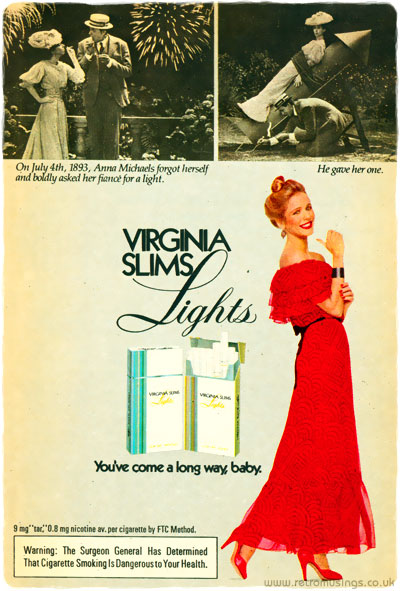 Virginia Slims [1980 1985] Cigarette Adverts ~ Lights Style 1 Retro Musings