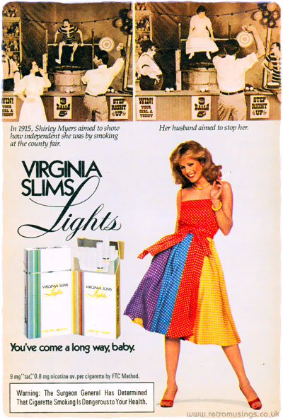 Virginia Slims [1980 1985] Cigarette Adverts ~ Lights Style 1 Retro Musings