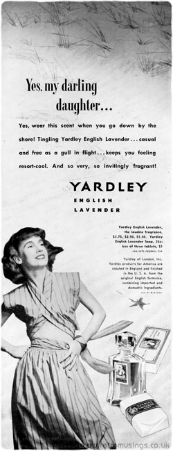 1955 Yardley English Lavender Vintage Ad 1950's Perfume -  Israel