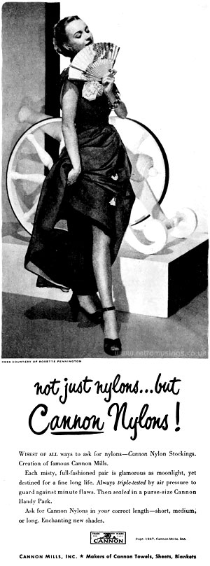 1951 Cannon Nylons Ad, Pantyhose Ad, Bedroom Art, 50s Fashion Ad