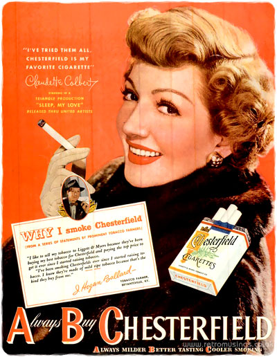 Chesterfield [1945-1950] Cigarette Adverts ~ ABC | Retro Musings