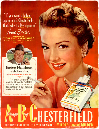 Chesterfield [1945-1950] Cigarette Adverts ~ ABC | Retro Musings