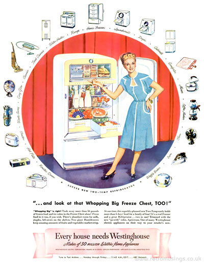 Image of AD: KITCHEN APPLIANCES American advertisement for Kelvinator kitchen  appliances, 1947.