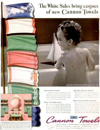 1952 Cannon Towels Vintage Ad Same bathroom