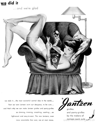 1951 AD JANTZEN Nylon Girdles, Panty Girdles & Bras pinups by Pete Hawley  063019