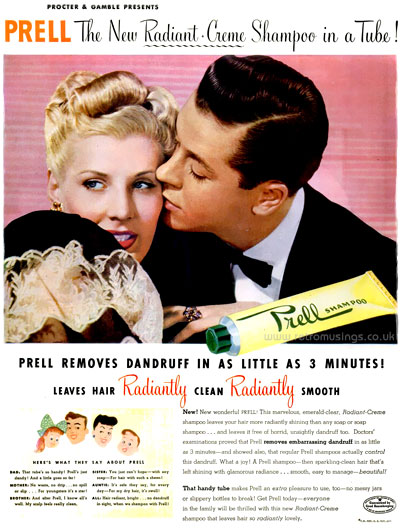 Prell ~ Hair Care Adverts [1947-1949] | Retro Musings