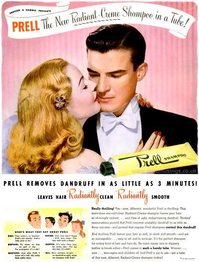 Prell ~ Hair Care Adverts [1947-1949] | Retro Musings