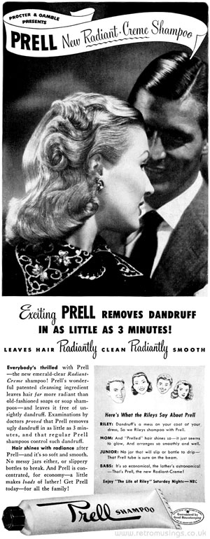 Prell ~ Hair Care Adverts [1947-1949] | Retro Musings