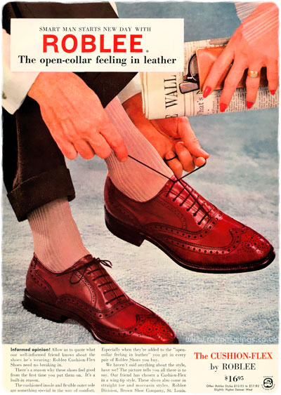 “Roblee” Brown Shoe Company ~ Men’s Shoe Adverts [1955-1958] | Retro ...