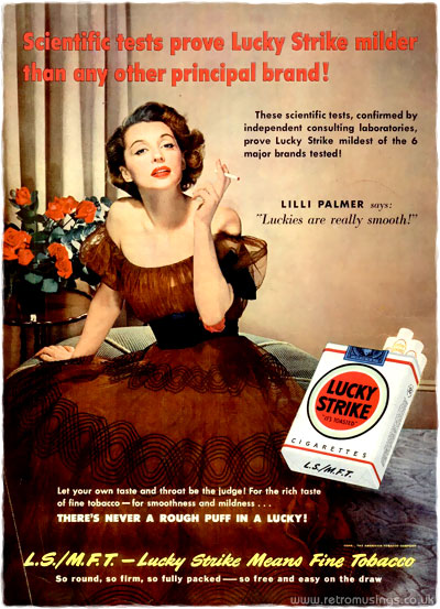 Lucky Strike [1950] Cigarette Adverts ~ Never a Rough Puff! | Retro Musings