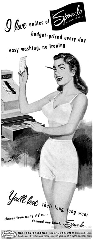 1951 Spun-Lo PRINT AD Women's Underwear Panties Ladies Lingerie Mirror Girl
